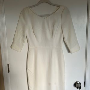 Black Halo size 2 V neck 3/4 sleeve midi dress